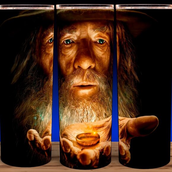 Lord of the Rings Gandalf the Wizard Holding Ring Cup Mug Tumbler - Picture 1 of 3